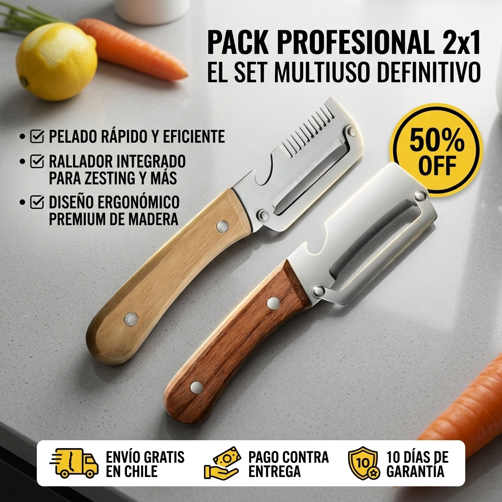 PACK SET DE CUCHILLOS PROFESIONAL  - Cortes rápidos y precisos para tus preparaciones diarias