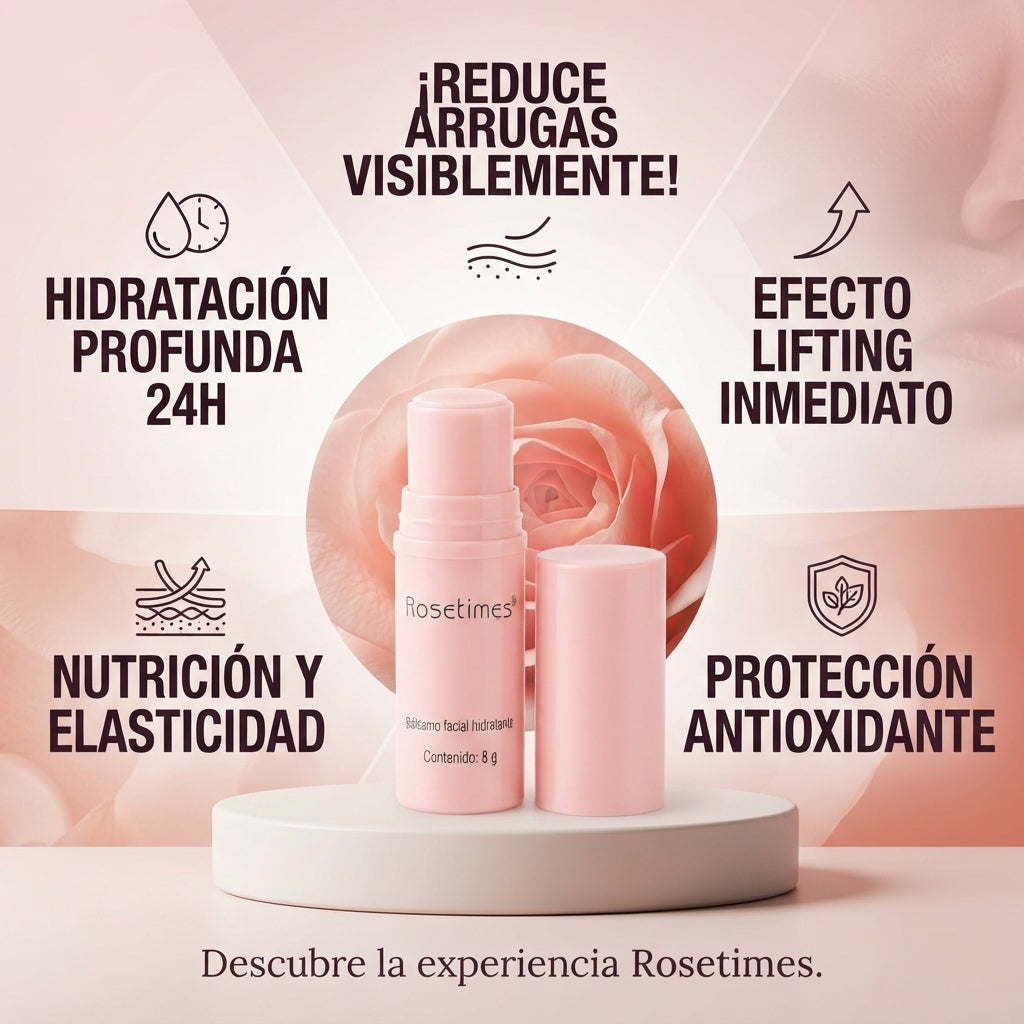 Bálsamo Facial Rosetimes - Suaviza Líneas de expresión - Una Piel Más Lisa, Hidratada y Luminosa
