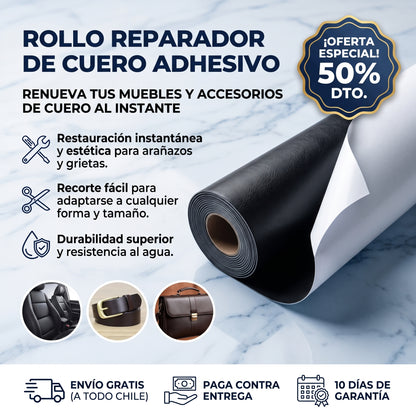 ROLLO CUERO ADHESIVO DE REPARACION - Renueva Tapizados Sin Cambiar El Mueble