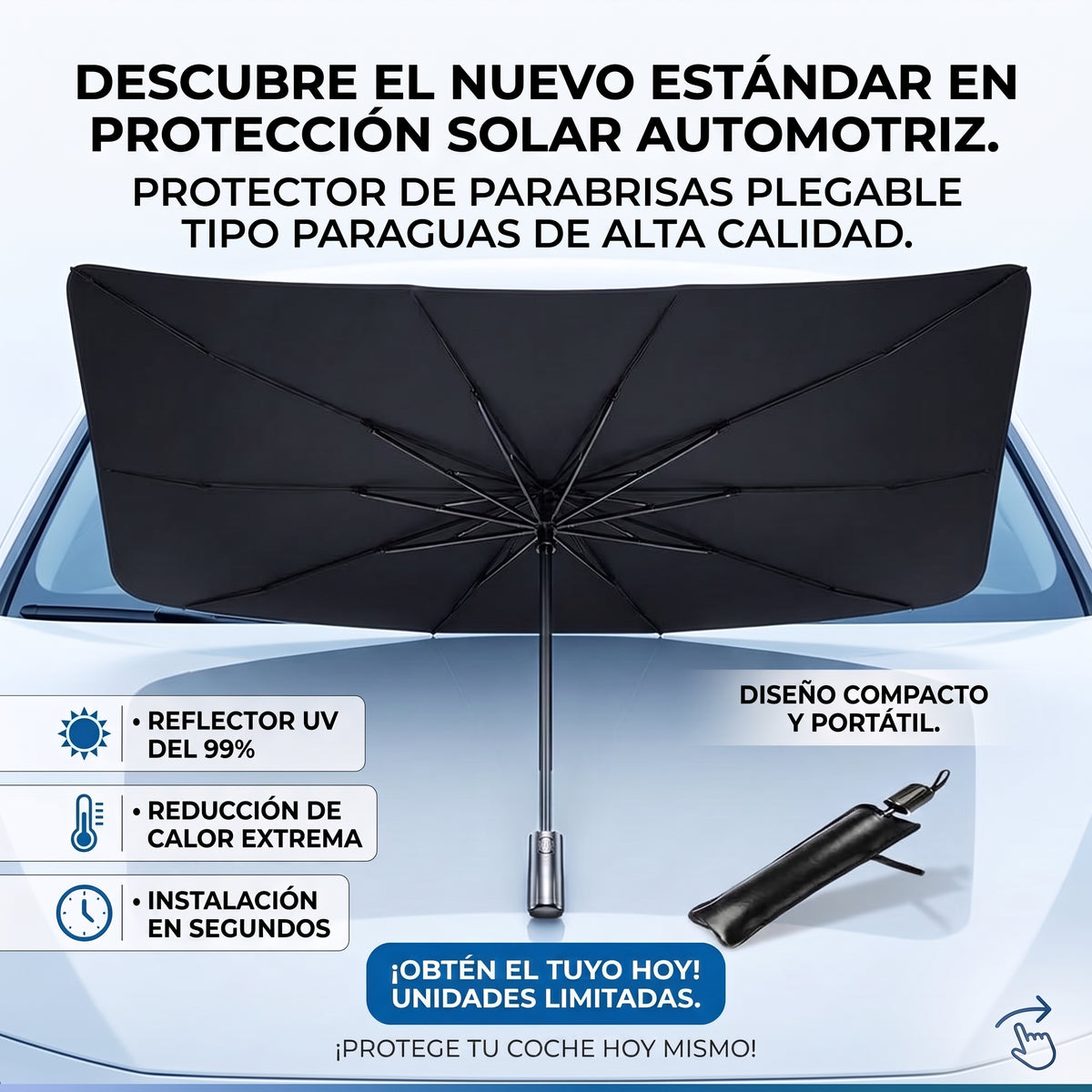 PARASOL PLEGABLE PARA PARABRISAS - Protección Solar para Auto