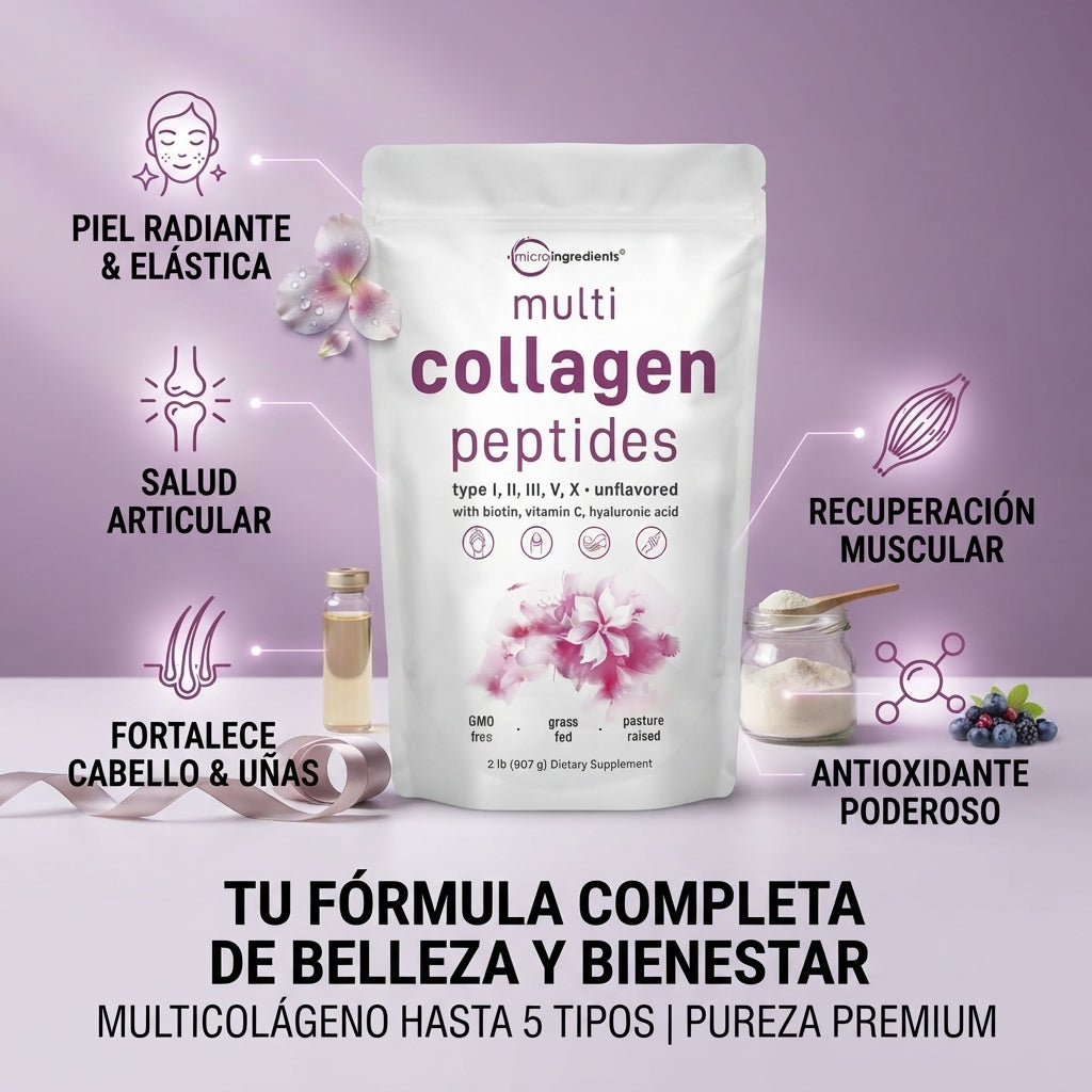 Multi Collagen Peptides - Colágeno en Polvo - Complementa tu Rutina de Piel, Cabello y Uñas