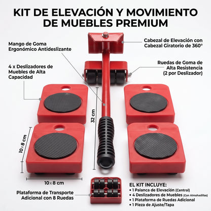 KIT LEVANTA MUEBLE - Mueve sofás, camas y electrodomésticos fácilmente