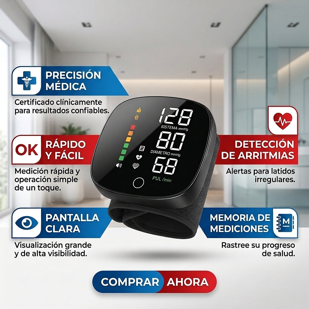 TENSIOMETRO DIGITAL - Mide tu Presión en Casa - Lleva un Registro Fácil de tus Mediciones