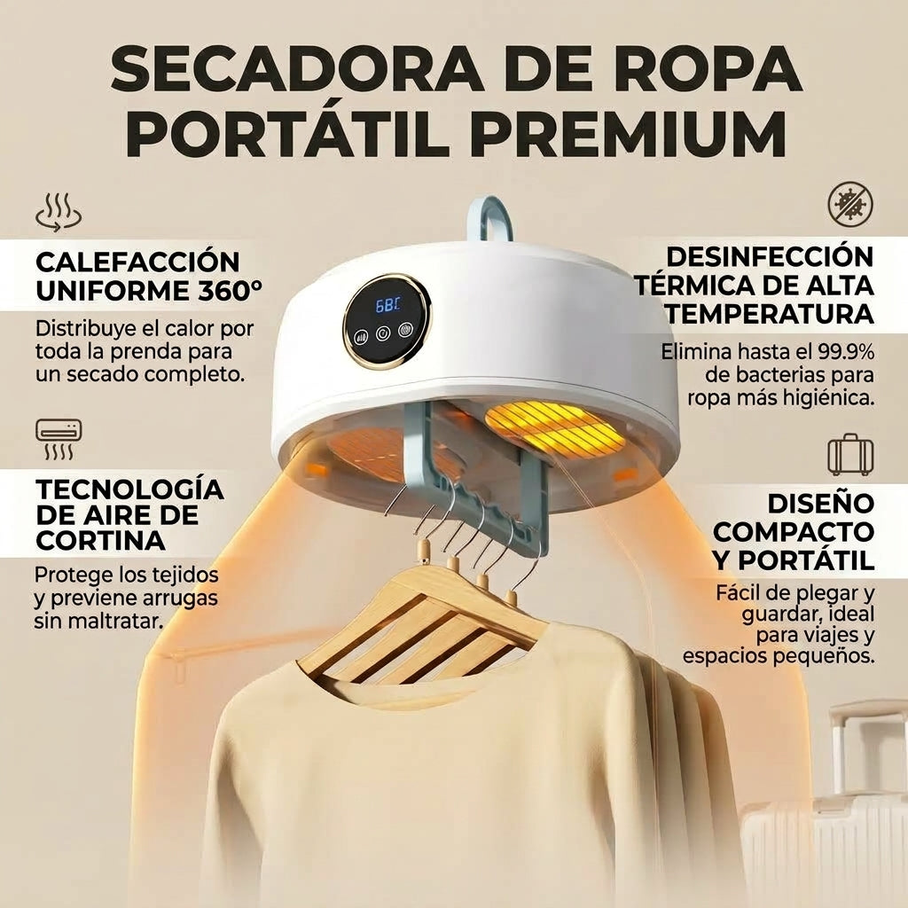 SECADORA PLEGABLE ELÉCTRICA - Ten tu ropa lista sin depender del clima