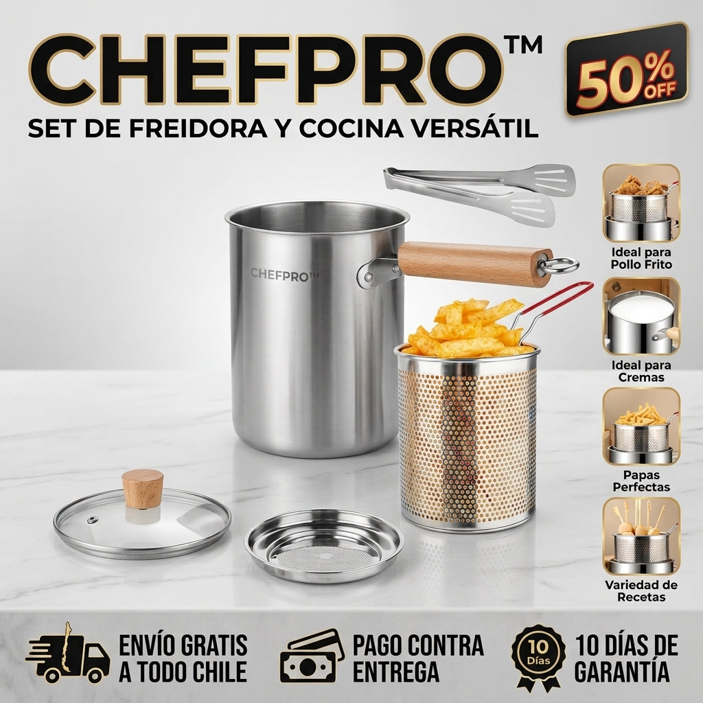 OLLA FREIDORA DE ACERO INOXIDABLE - Ahorra aceite y simplifica tus preparaciones
