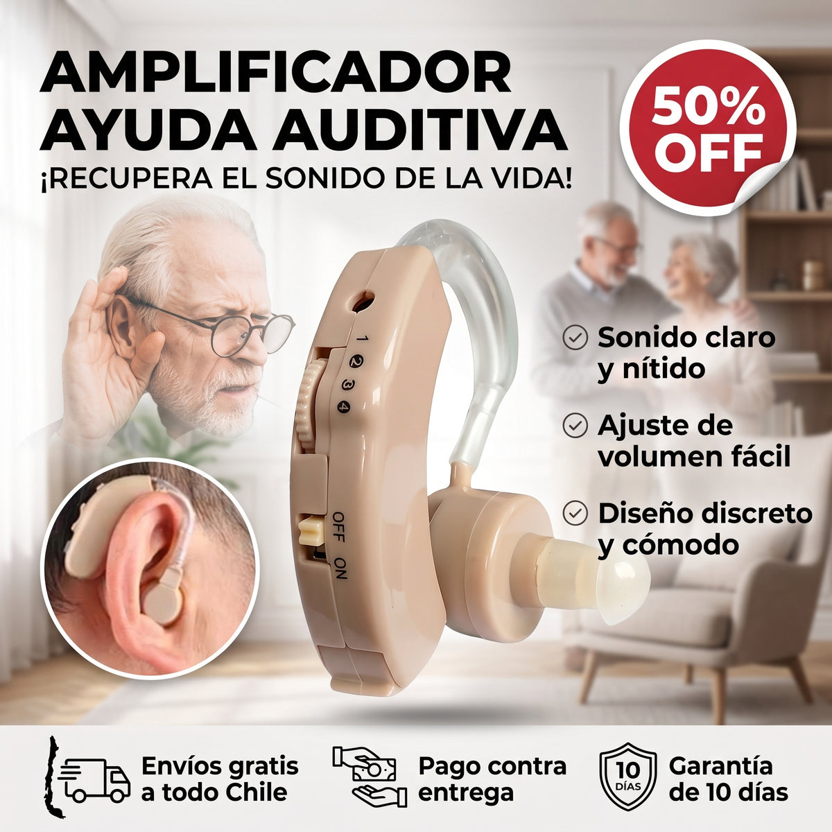 AMPLIFICADOR AYUDA AUDITIVA - Escucha con Mayor Intensidad - Escucha con Mayor Claridad