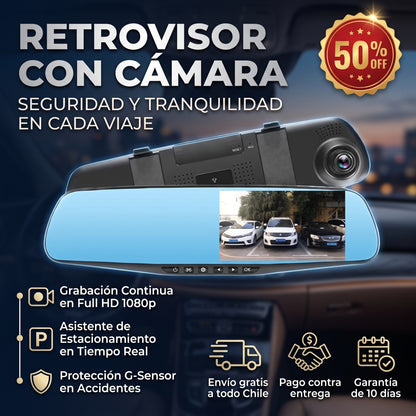 ESPEJO RETROVISOR CON CAMARA - Graba y visualiza - Conduce con más confianza