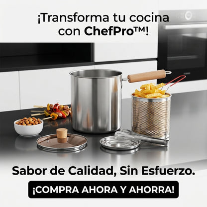 OLLA FREIDORA DE ACERO INOXIDABLE - Ahorra aceite y simplifica tus preparaciones