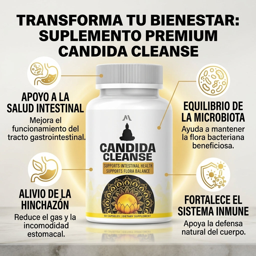 Candida Cleanse 60 Cápsulas – Limpieza Intestinal – Equilibrio Natural en 30 Días