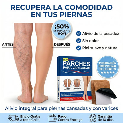 Parches Para Varices - Alivio Diario de Piernas - Recupera comodidad y ligereza cada día