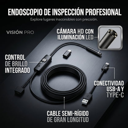 Cámara Endoscópica - Inspección Profunda - Ve Donde Tus Ojos No Llegan en Segundos