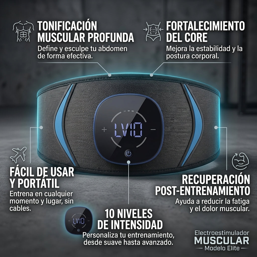 Electroestimulador Muscular - Definición Muscular - Complementa tu entrenamiento desde casa