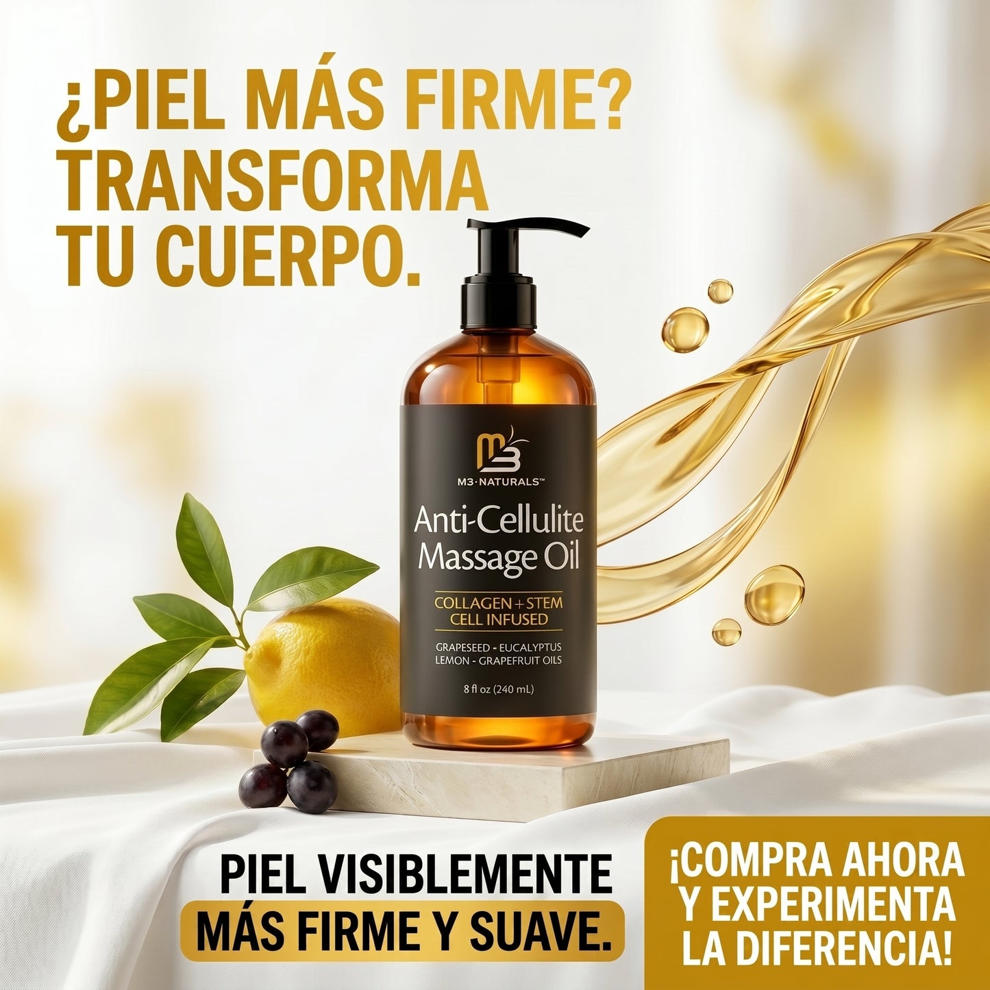 Aceite Reafirmante Corporal - Tonifica y Nutre la Piel - Ayuda a mejorar la apariencia de la celulitis