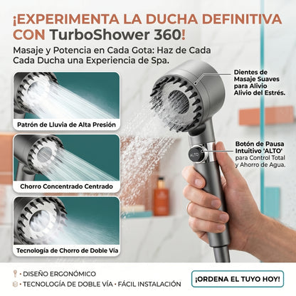 TurboShower 360 - Purifica y Potencia el Agua - Recupera el Placer de Ducharte