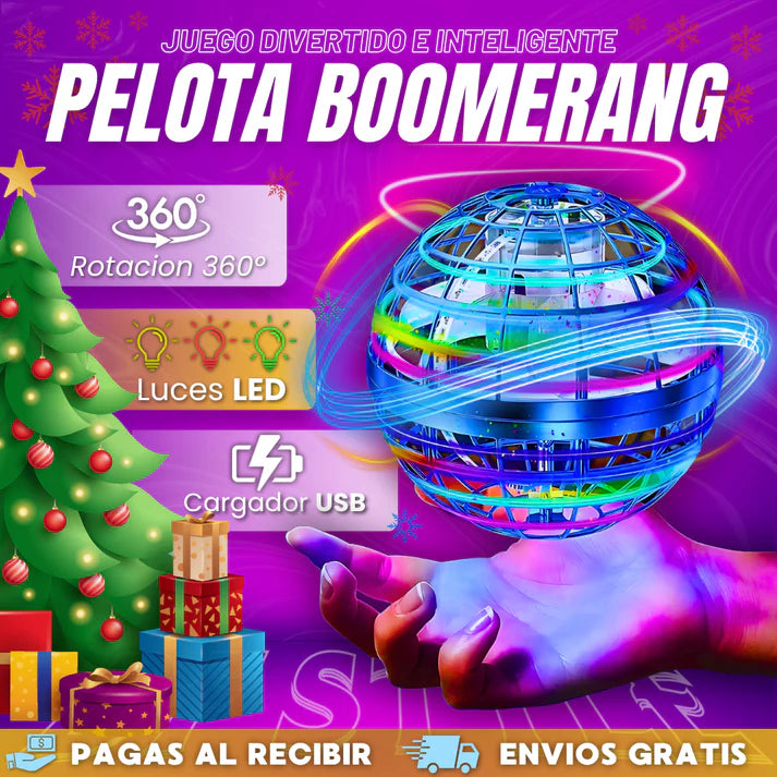 Pelota Voladora LED – Gira y brilla como un boomerang – Regalo ideal para esta Navidad 🎄