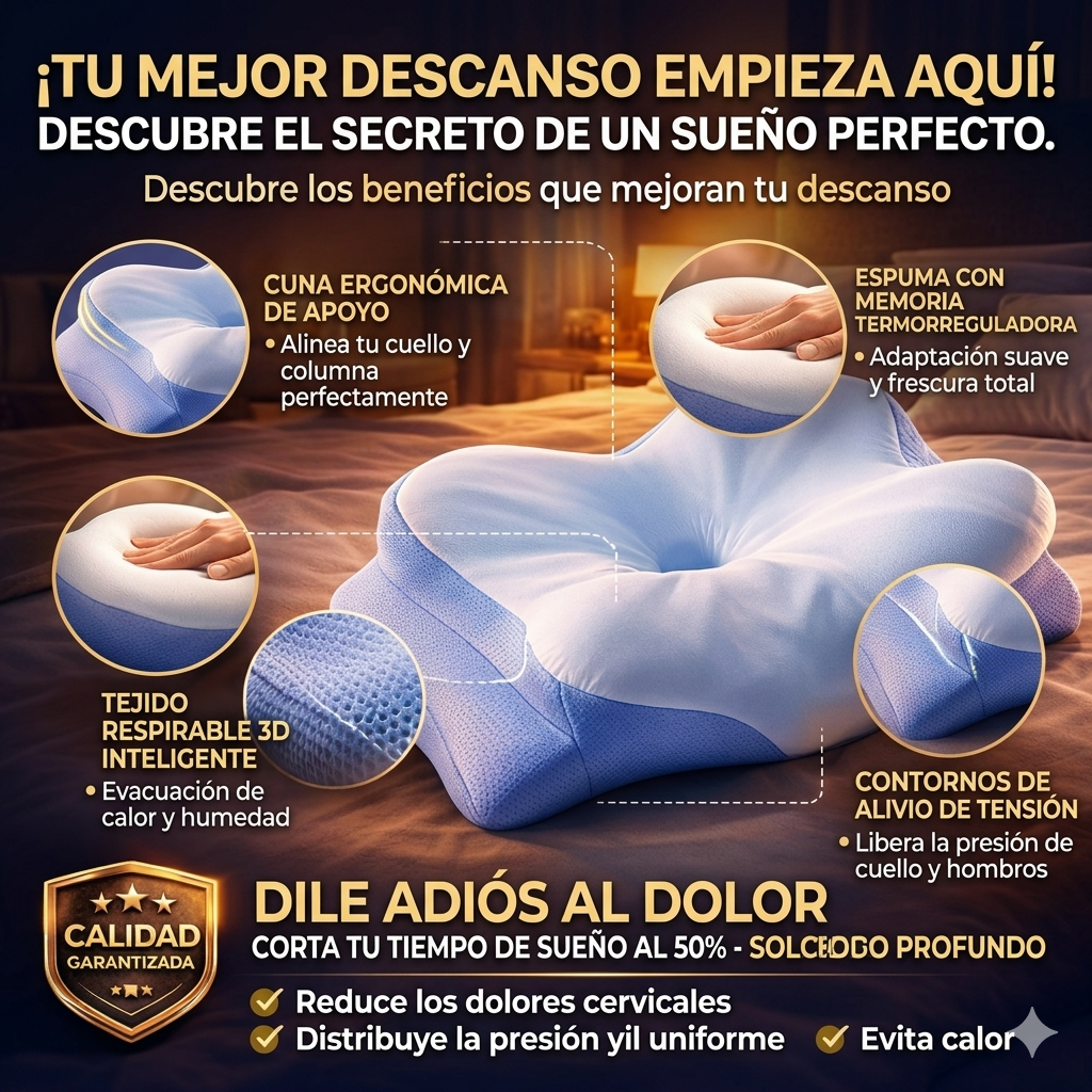 Almohada Ergonómica - Soporte Cervical Inteligente - Despierta Sin Dolor