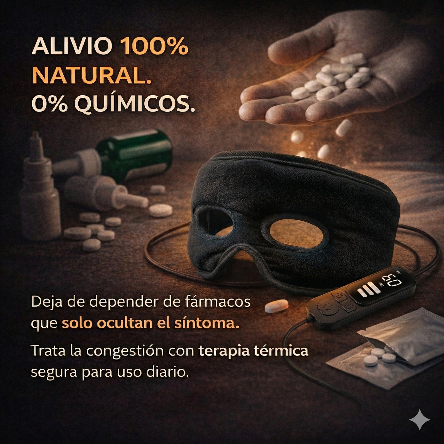 Máscara Sinusal Térmica - Alivia la Congestión - Reduce la Presión Facial en 15 Minutos
