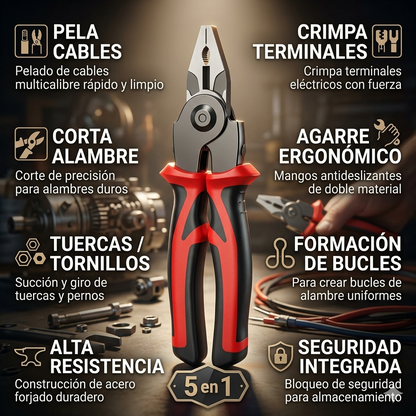 ALICATE MULTI FUNCIONAL 5 EN 1 - Solución Completa para Cualquier Arreglo