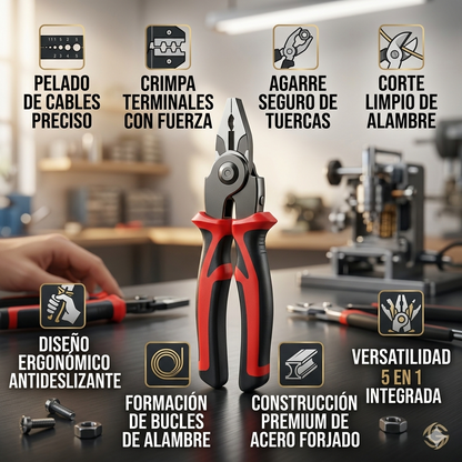 ALICATE MULTI FUNCIONAL 5 EN 1 - Solución Completa para Cualquier Arreglo