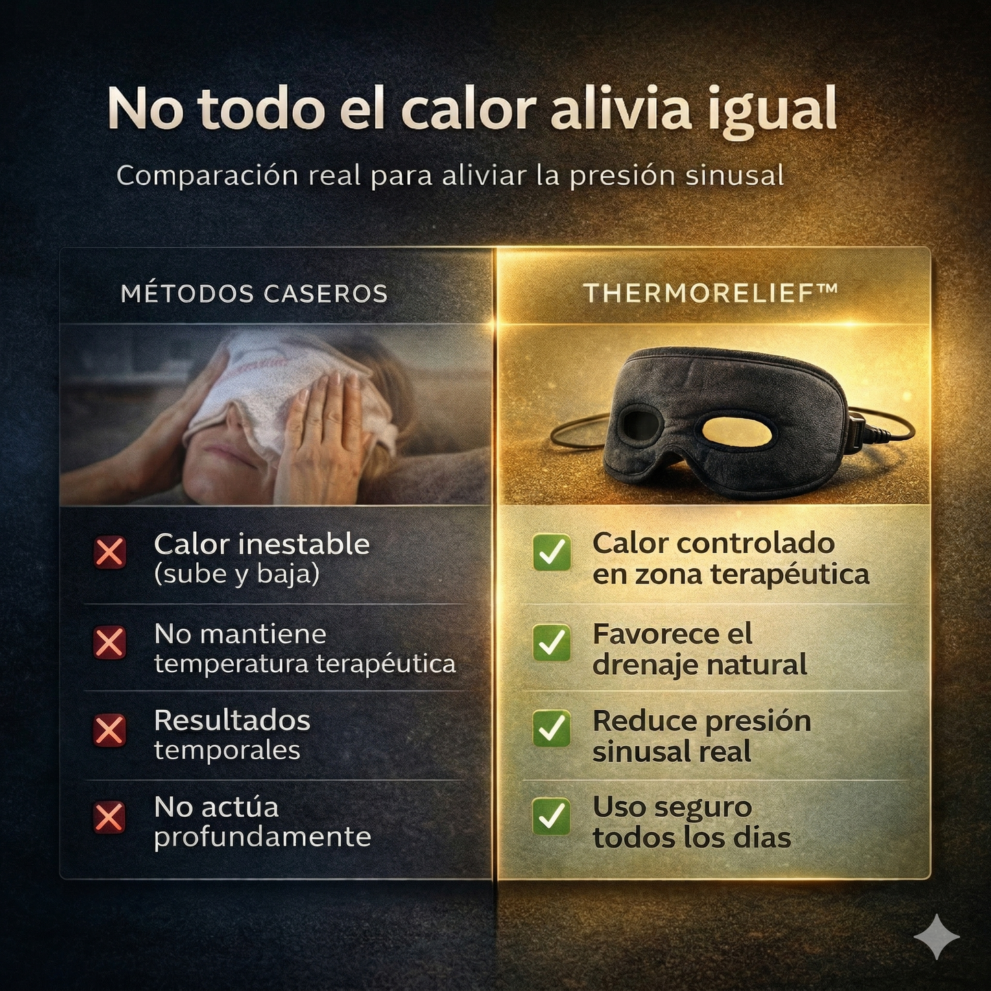 Máscara Sinusal Térmica - Alivia la Congestión - Reduce la Presión Facial en 15 Minutos