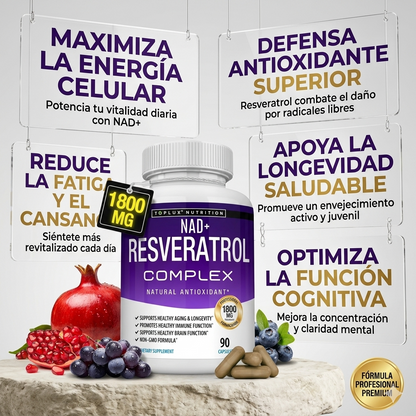 NAD+ Resveratrol Complex - Energía Celular y Juventud Natural
