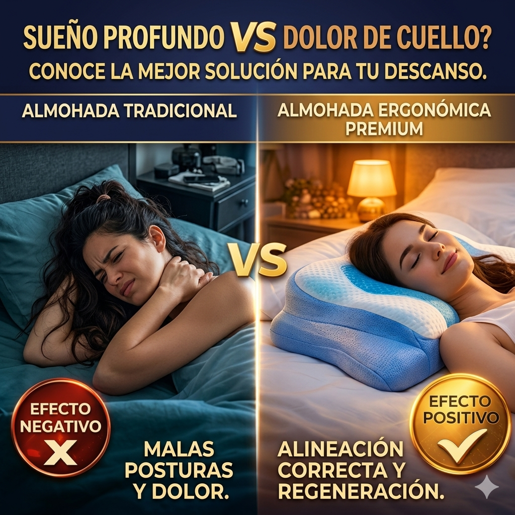 Almohada Ergonómica - Soporte Cervical Inteligente - Despierta Sin Dolor