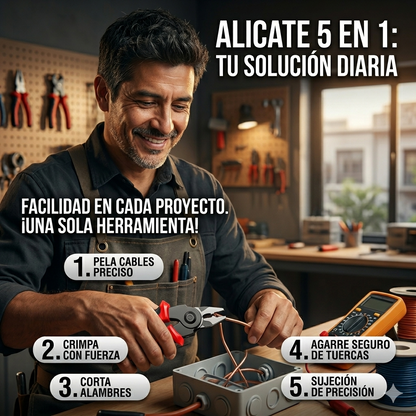 ALICATE MULTI FUNCIONAL 5 EN 1 - Solución Completa para Cualquier Arreglo