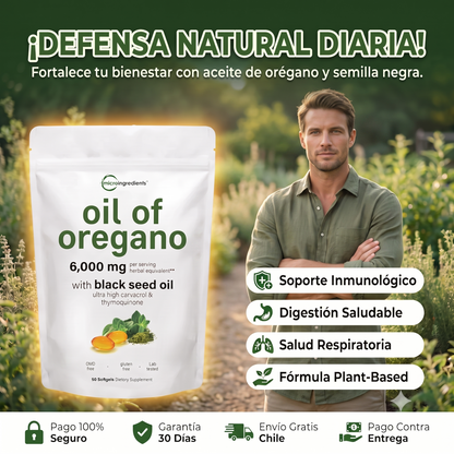 Aceite de Orégano Natural - Reduce la Hinchazón Intestinal - Protección y Bienestar Diario