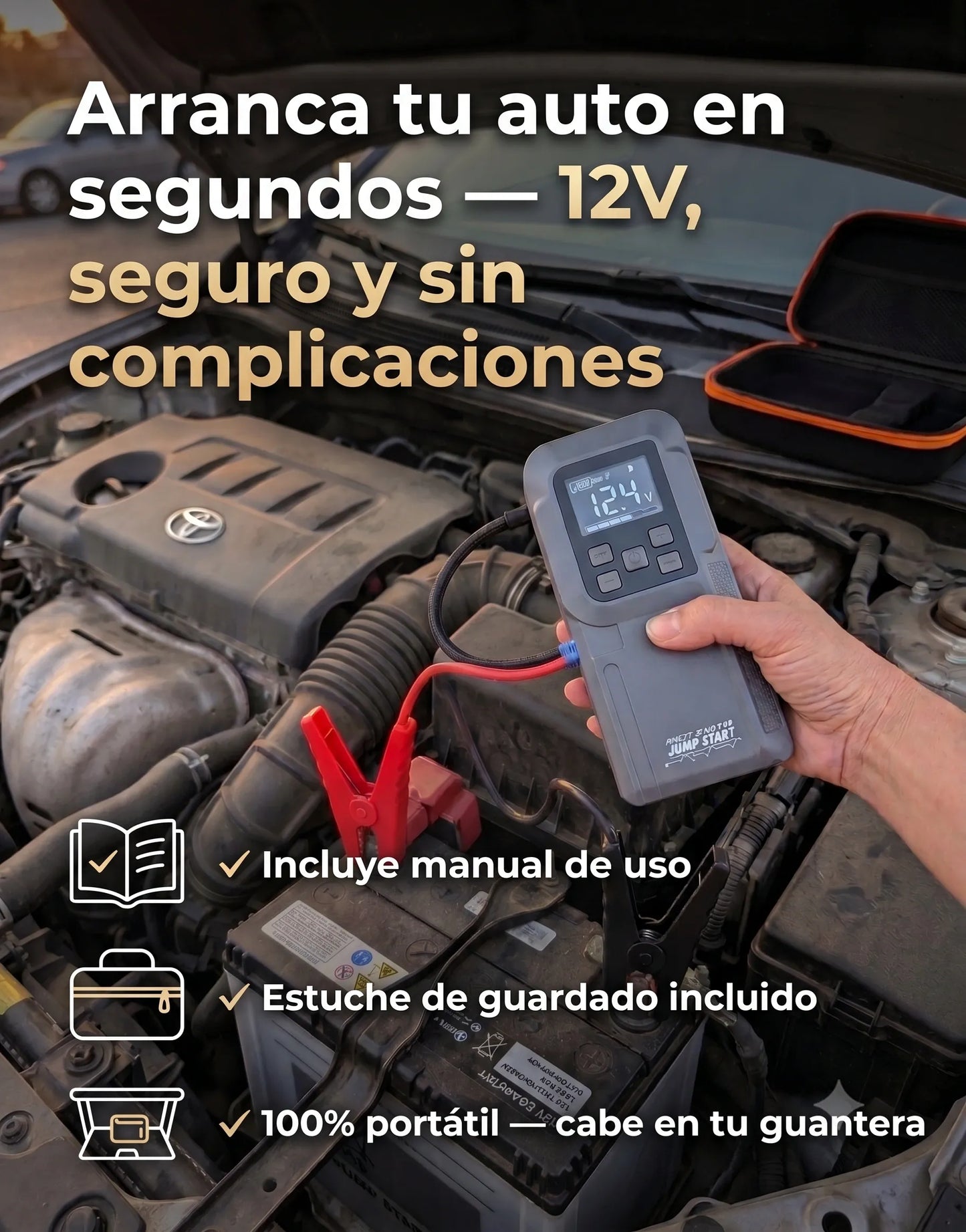 VoltAir Pro™ - 4 en 1 - Cargador, Compresor, Linterna y Batería Externa Integrada