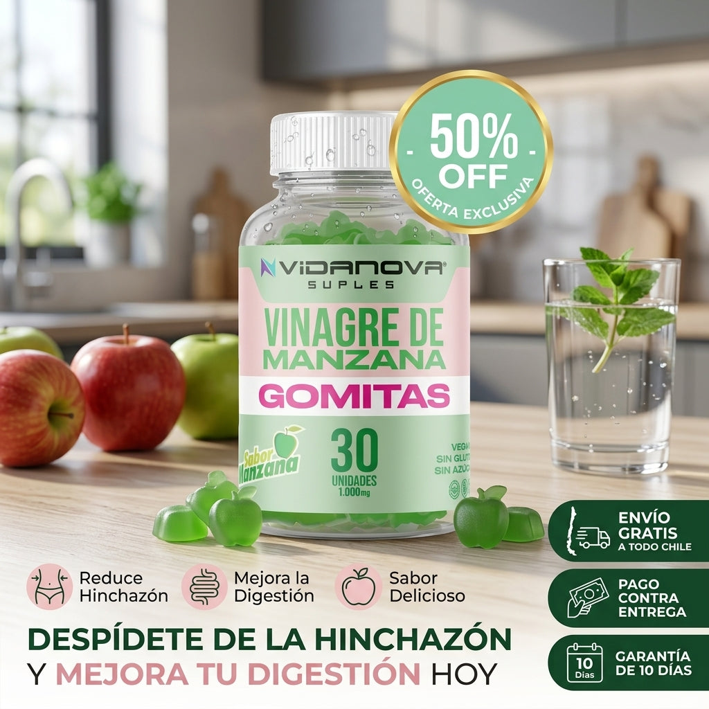 GOMITAS DE VINAGRE DE MANZANA - Bienestar Digestivo - Siéntete Más Liviana Cada Día