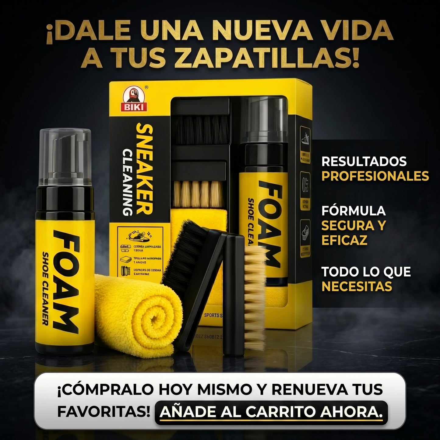 FOAM™ Kit Limpieza Para Zapatillas - Recupera el Blanco Original en Minutos