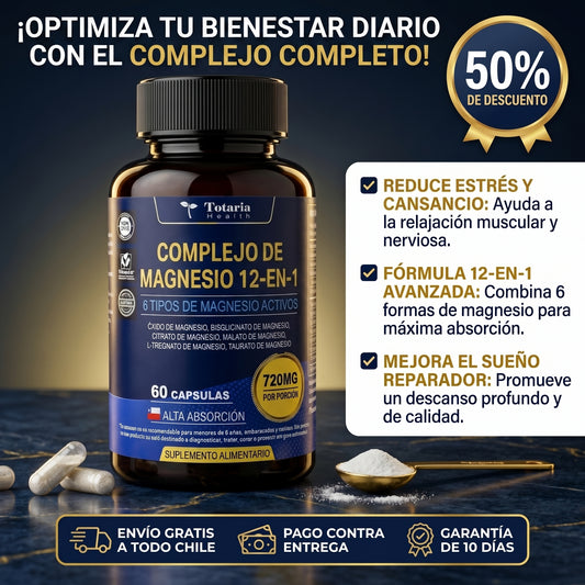 Magnesium 12 en 1 Complex - Energía y Descanso - Recupera tu bienestar físico y mental