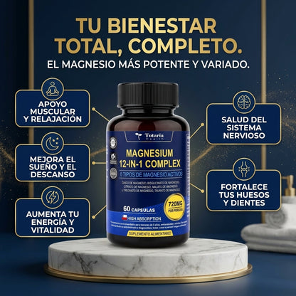 Magnesium 12 en 1 Complex - Energía y Descanso - Recupera tu bienestar físico y mental