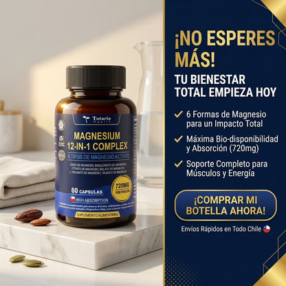 Magnesium 12 en 1 Complex - Energía y Descanso - Recupera tu bienestar físico y mental