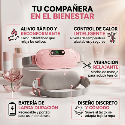 Cinturón Menstrual - Alivio con Calor y Masaje - Recupera Tu Bienestar Cada Mes