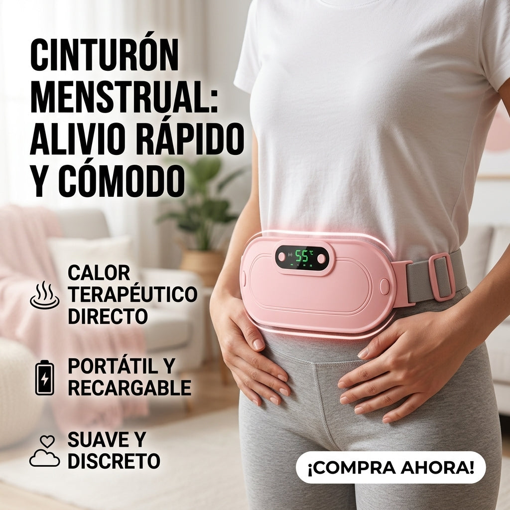 Cinturón Menstrual - Alivio con Calor y Masaje - Recupera Tu Bienestar Cada Mes