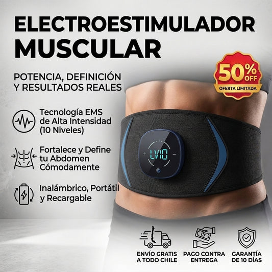 Electroestimulador Muscular - Reduce Grasa Abdominal desde casa + Banda de Brazo de Regalo