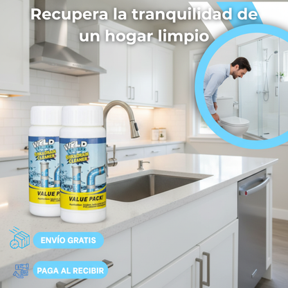 PACK Limpieza de Drenaje - Destapa tuberías obstruidas sin esfuerzo y sin gastar de más