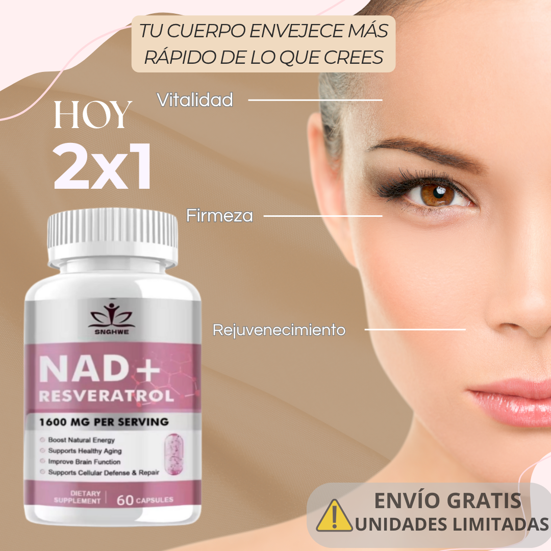 NAD+ RESVERATROL – Recupera tu energía y vitalidad celular desde hoy 🔋