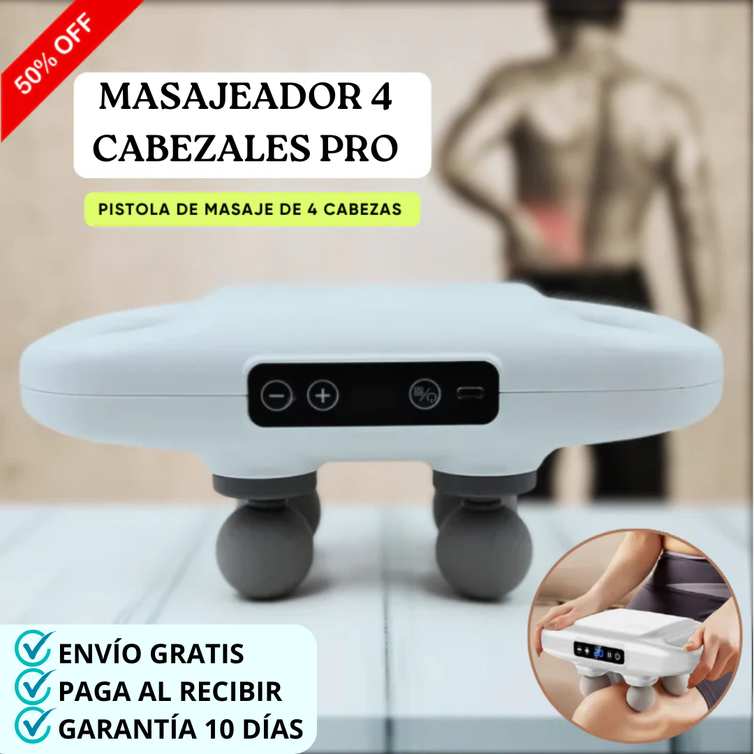 Masajeador 4 Cabezales Pro – Alivio real al instante - 10 Días Garantía
