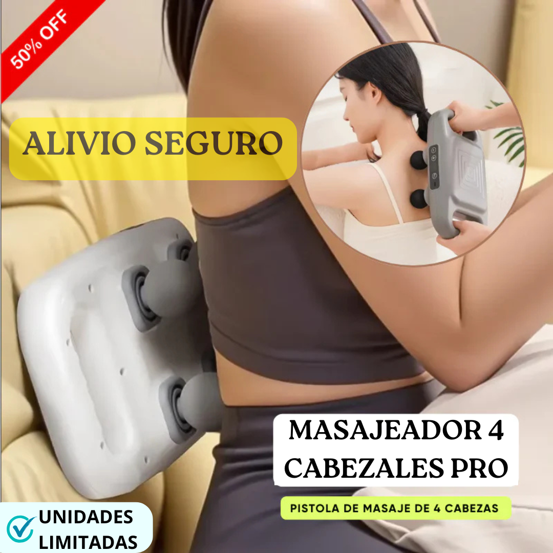 Masajeador 4 Cabezales Pro – Alivio real al instante - 10 Días Garantía