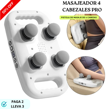 Masajeador 4 Cabezales Pro – Alivio real al instante - 10 Días Garantía