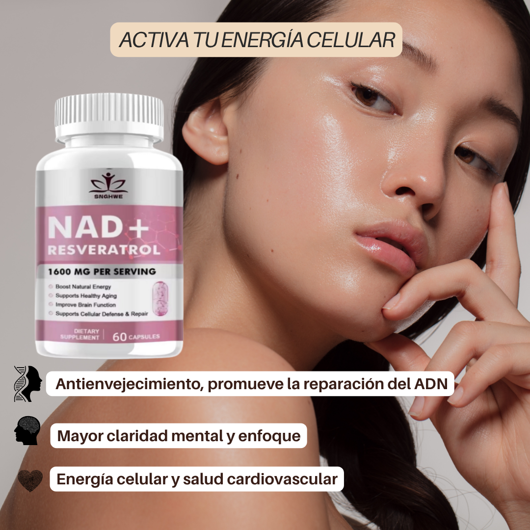 NAD+ RESVERATROL – Recupera tu energía y vitalidad celular desde hoy 🔋