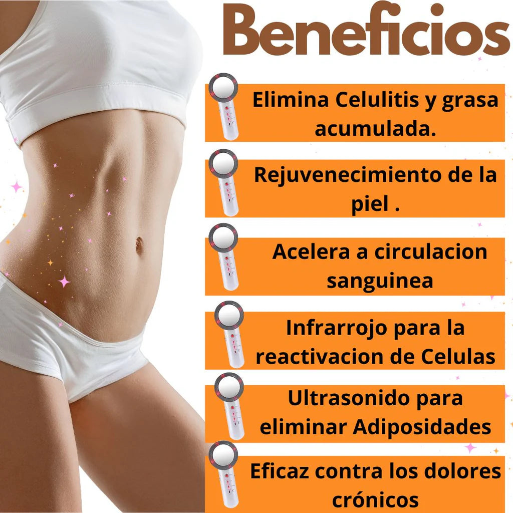 Máquina Ultrasonido 3 en 1 - Reduce celulitis y Reafirma - Cuerpo Más Firme en Días