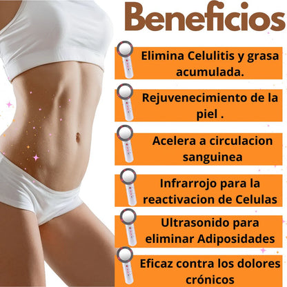 Máquina Ultrasonido 3 en 1 - Reduce celulitis y Reafirma - Cuerpo Más Firme en Días
