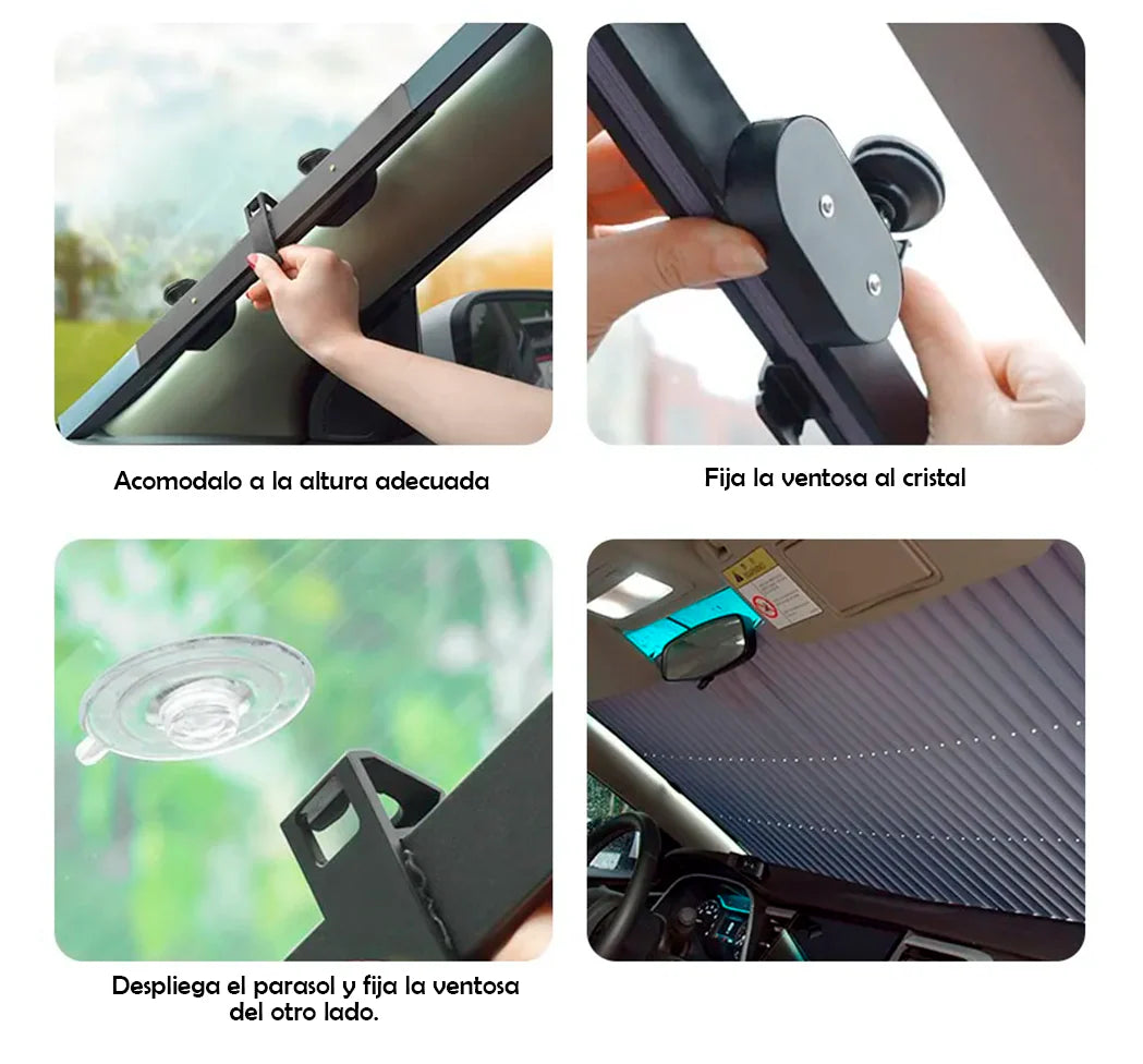 Parasol Retráctil: Bloquea los Rayos UV y Mantiene tu Auto Fresco - ¡Fácil de instalar!