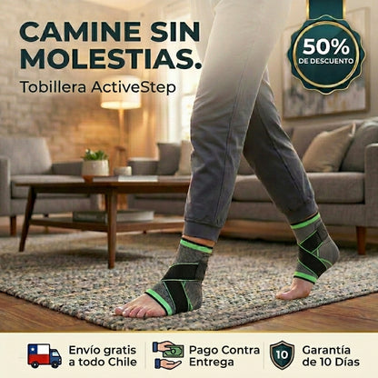 Tobillera ActiveStep - Soporte y Compresión - Reduce Molestias y Recupera Movilidad