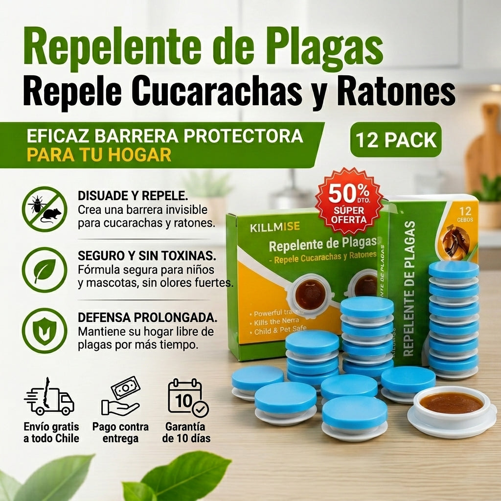 Repelente Para Plagas - Ahuyenta Cucarachas y Ratones - Recupera la tranquilidad de tu hogar sin químicos