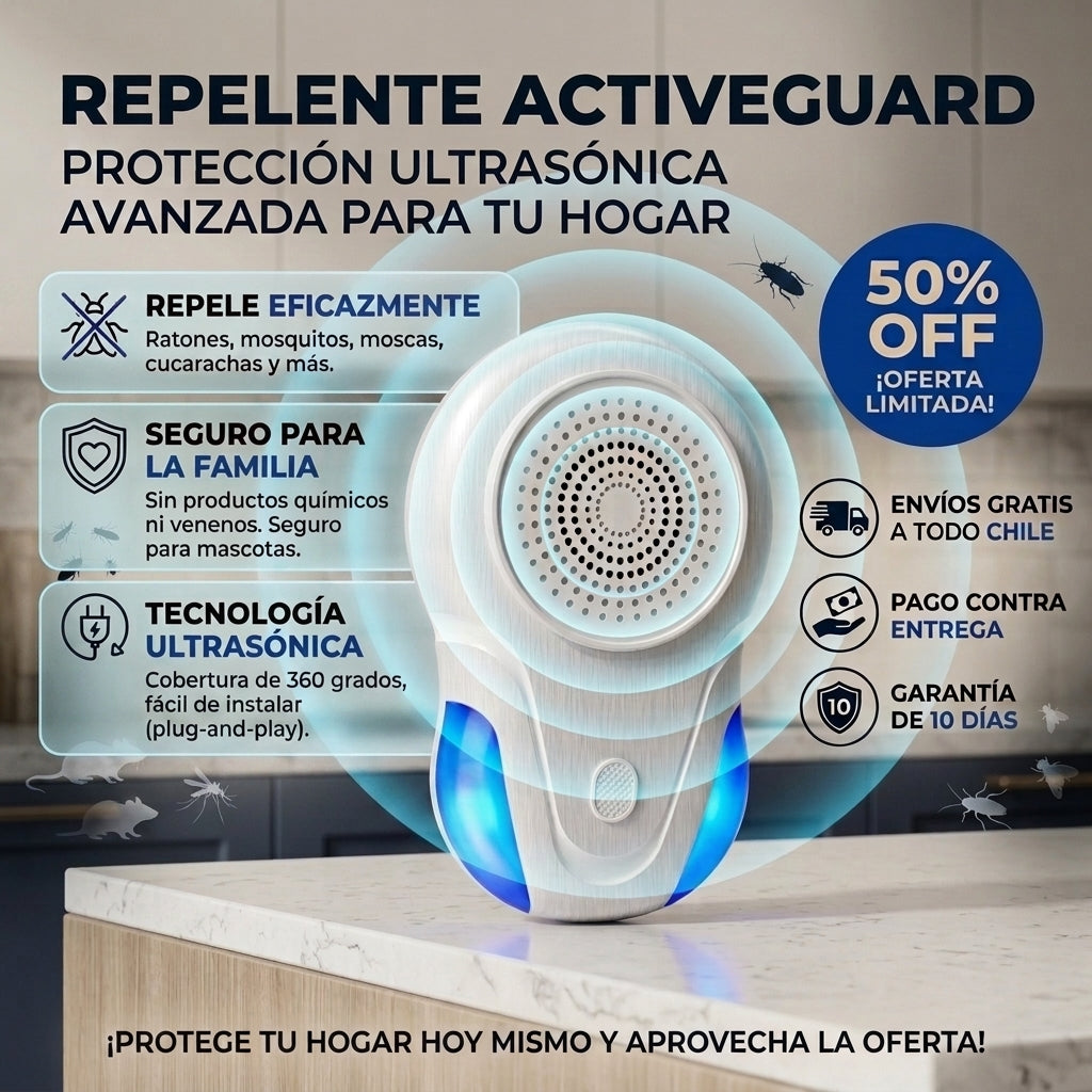 Repelente ActiveGuard - Protección Antiplaga - Más comodidad para toda la familia