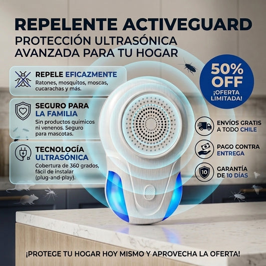 Repelente ActiveGuard - Protección Antiplaga - Más comodidad para toda la familia